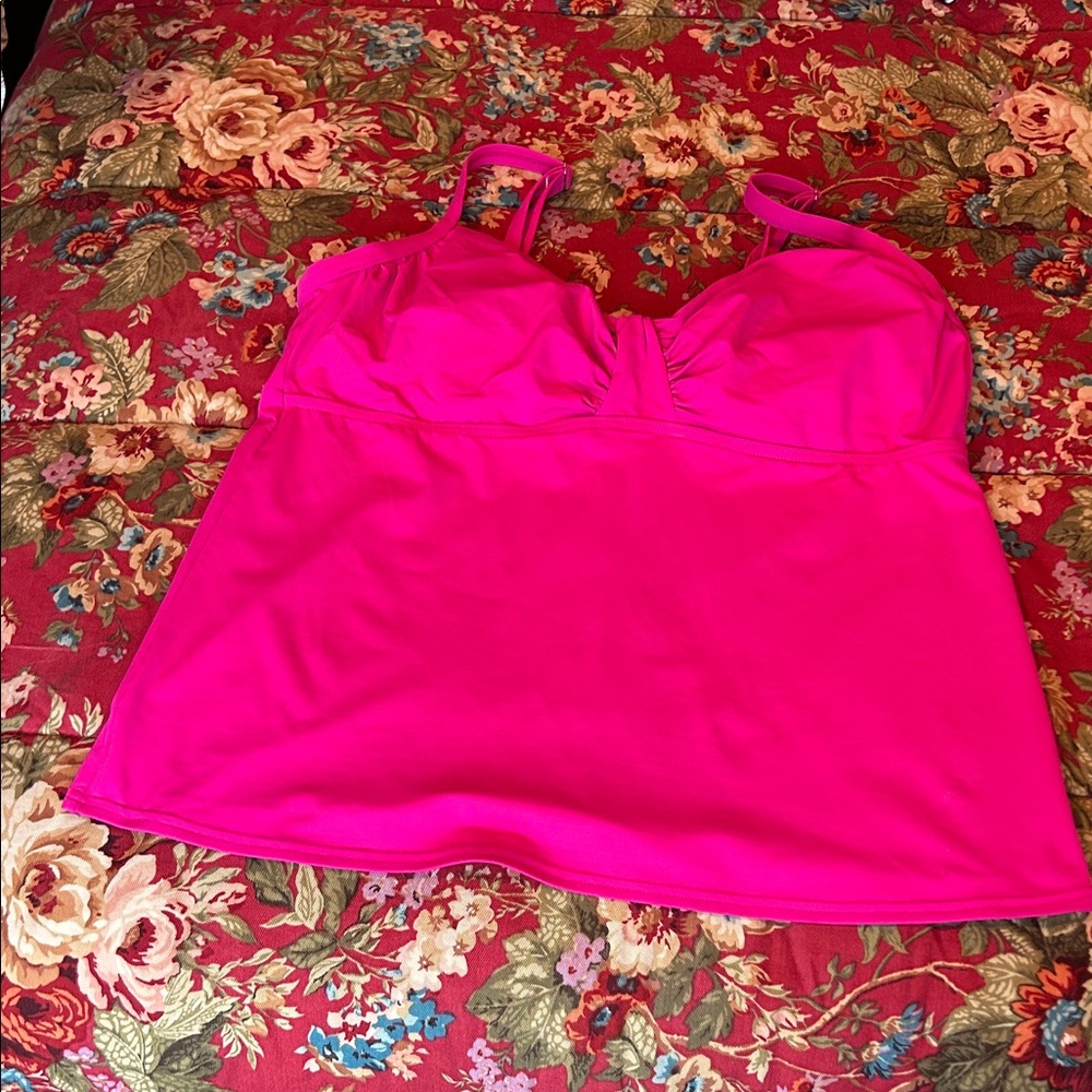 Lands' End pink underwire tankini top